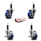 Service Caster 3'' Blue Poly Wheel Swivel 1-1/8'' Expanding Stem Caster Set 2 Brakes, 4PK SCC-EX20S314-PPUB-BLUE-2-TLB-2-118 - alternate 4